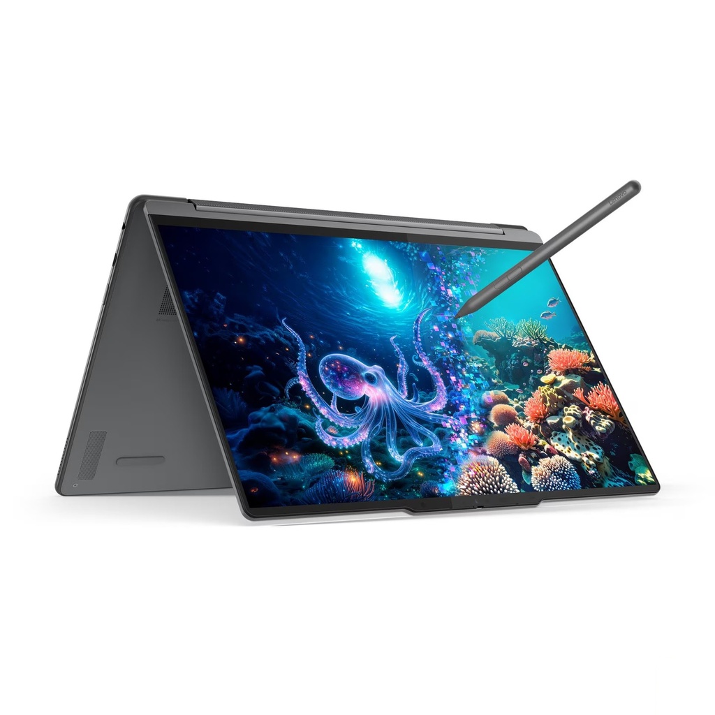 Lenove Yoga 9 2-in-1 Aura Edition Laptop, Intel® Core™ Ultra 7 258V Processor, 32GB, 1TB SSD NVMe, Integrated Intel® Arc™ Graphics, 14.0" 4K (3840 × 2400) OLED Touch Display, Backlit English/Arabic Keyboard, Windows 11 Home, Luna Grey | 83LC0013AX