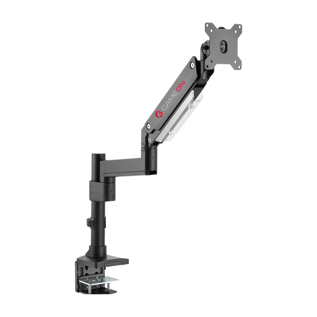 GameOn Elite Pole-Mounted Aluminum Heavy-Duty Gas Spring Single Monitor Arm (17" - 49")