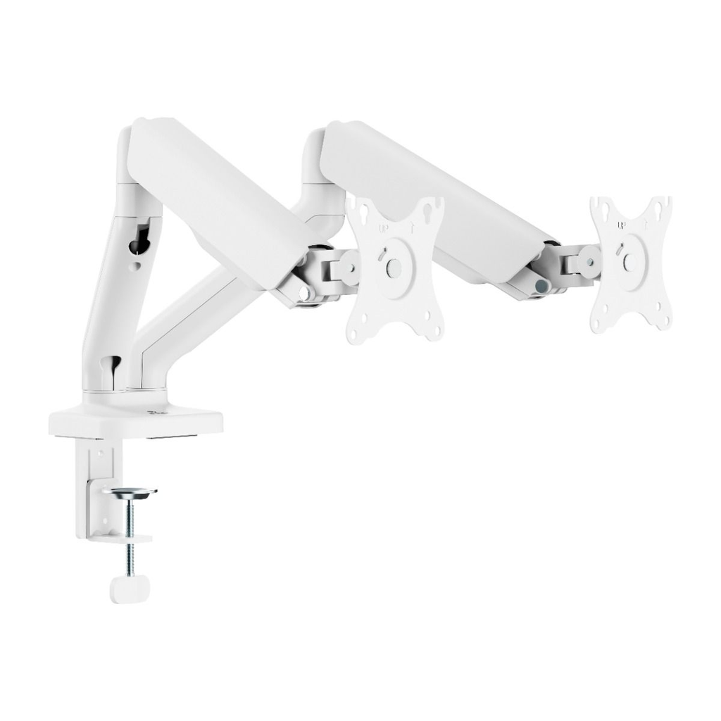 Gamertek Pivot Core Dual Monitor Arm Fit Screen Size 17" - 32" - White