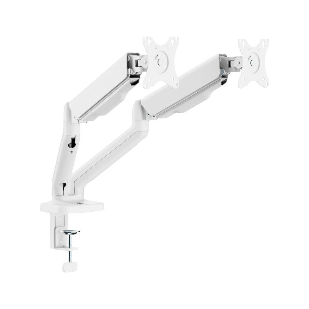 Gamertek Pivot Core Dual Monitor Arm Fit Screen Size 17" - 32" - White