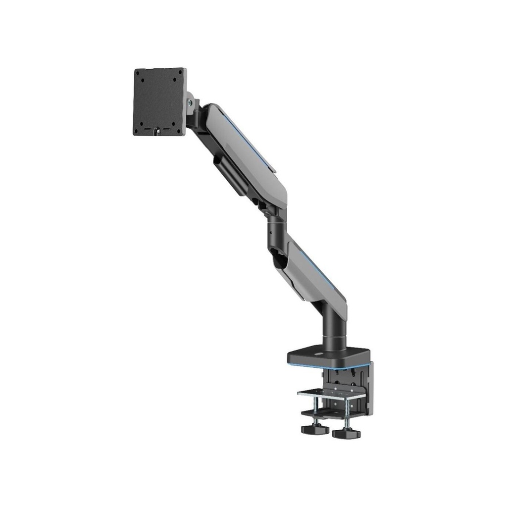 Gamertek Pivot Single RGB Monitor Arm, (Fit Screen Size 17" - 49") - Black