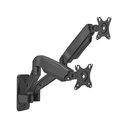 GAMEON Economy Spring-Assisted Wall Mounted Dual Monitor Arm Stand & Mount For Gaming & Office Use (17" - 32") Each Arm Up To 9 Kg-Black