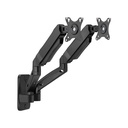 GAMEON Economy Spring-Assisted Wall Mounted Dual Monitor Arm Stand & Mount For Gaming & Office Use (17" - 32") Each Arm Up To 9 Kg-Black