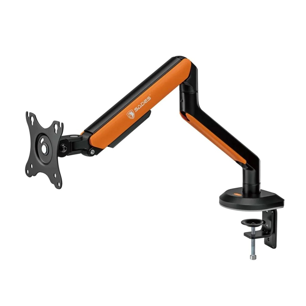 Sades APEP Single Monitor Arm RGB Screen Rotation Vesa Compatible - Orange (Fit Screen Size 17" - 32" Flat/Curved)