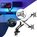 Sades APEP Dual Monitor Arm RGB Screen Rotation Vesa Compatible - Black & white (Fit Screen Size 17" - 32" Flat/Curved)