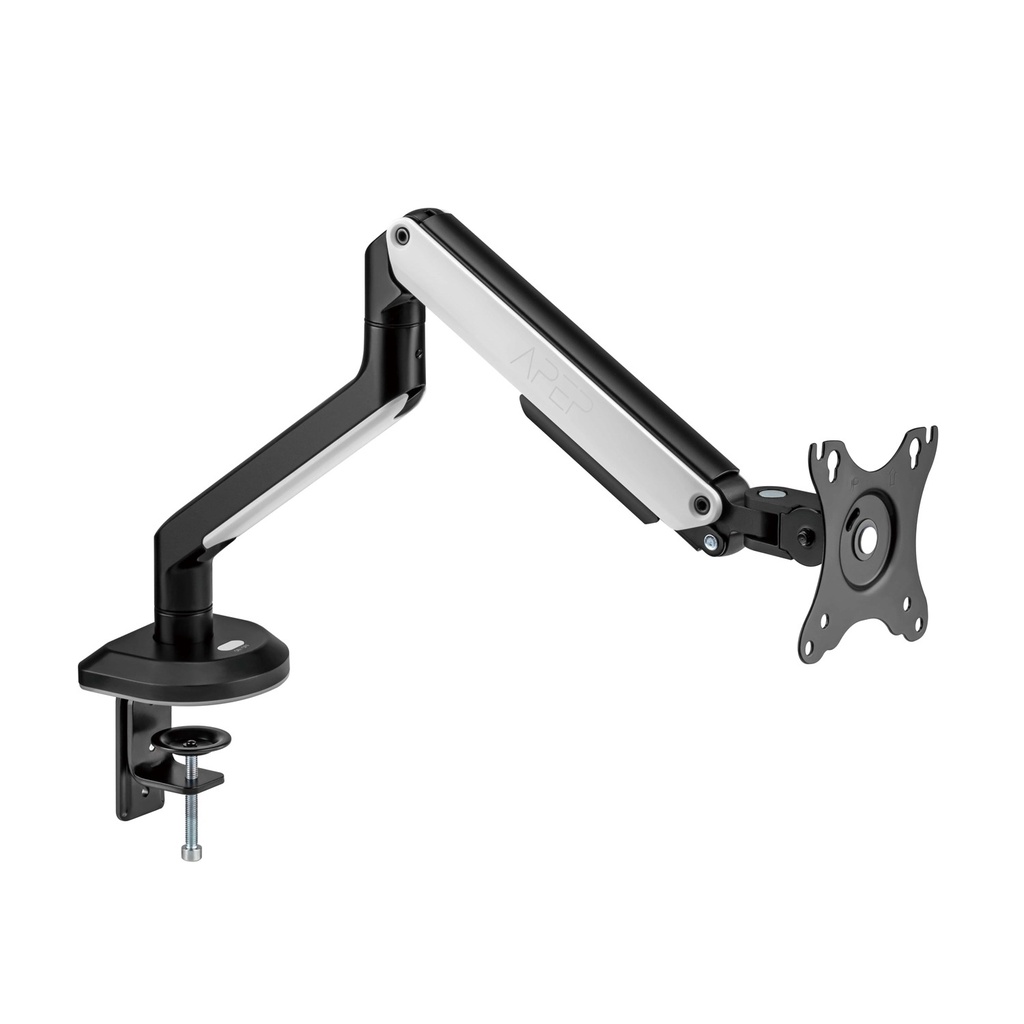 Sades APEP Single Monitor Arm RGB Screen Rotation Vesa Compatible - White (Fit Screen Size 17" - 32" Flat/Curved)
