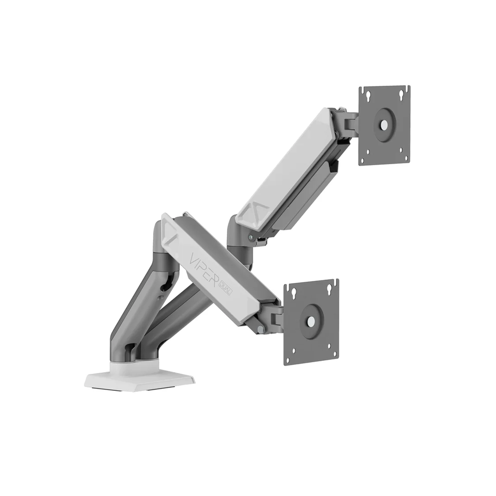 Sades Viper Dual Monitor Arm Screen Rotation Spring Inside - White (Fit Screen Size 17" - 32" Flat/Curved)