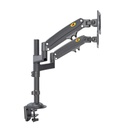 North Bayou H180 Double Extension (17"-27") Gas-Strut Flexi Mount Dual Screen Desktop Built With Ergonomics Concepts