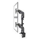 North Bayou H180 Double Extension (17"-27") Gas-Strut Flexi Mount Dual Screen Desktop Built With Ergonomics Concepts