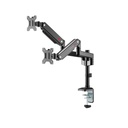 GAMEON Pole Mounted Gas Spring Dual Monitor Arm Stand And Mount For Gaming And Office Use (17" - 32") Each Arm Up To 9 KG - Black