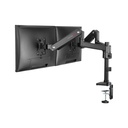 GAMEON Pole Mounted Gas Spring Dual Monitor Arm Stand And Mount For Gaming And Office Use (17" - 32") Each Arm Up To 9 KG - Black