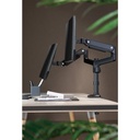 GAMEON Pole Mounted Gas Spring Dual Monitor Arm Stand And Mount For Gaming And Office Use (17" - 32") Each Arm Up To 9 KG - Black
