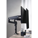GAMEON Pole Mounted Gas Spring Dual Monitor Arm Stand And Mount For Gaming And Office Use (17" - 32") Each Arm Up To 9 KG - Black