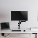 GAMEON Pole Mounted Gas Spring Single Monitor Arm Stand And Mount For Gaming And Office Use (17" - 32") Each Arm Up To 9 KG - Black
