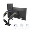North Bayou F160 Dual Screens Arm (17"-27") Gas-Strut Flexi Mount Desktop Built With Interactive Ergonomical Concepts