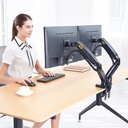 North Bayou F160 Dual Screens Arm (17"-27") Gas-Strut Flexi Mount Desktop Built With Interactive Ergonomical Concepts