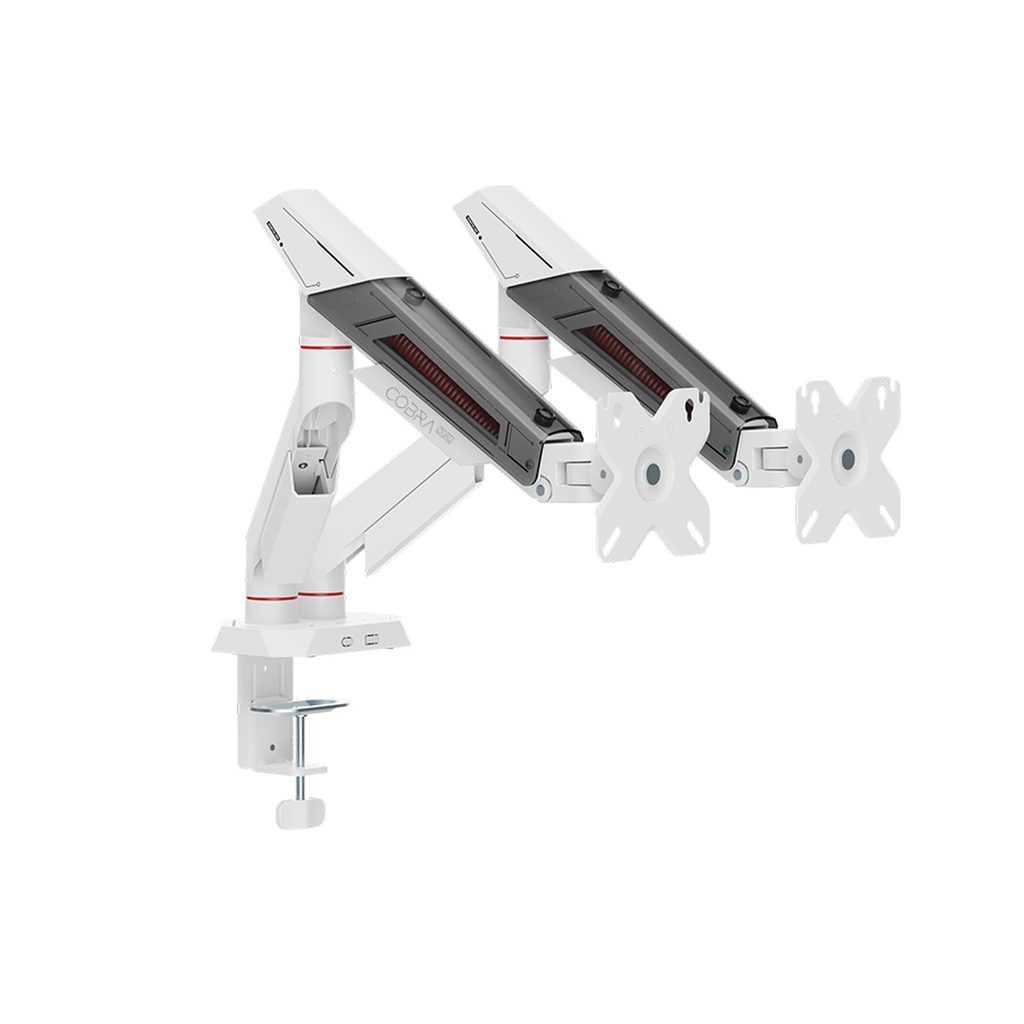 Sades Cobra Dual Monitor Mount Arm (Max size 40"/12KG Per ARM) - White