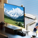NB Nortbayou F80-XE Single Monitor 17″ – 32″ Arm Desk Mount Table Stand Full Motion Flat, 2-9 KG (White)