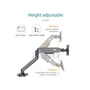 ZENO M8 Gas Strut Single Monitor Full Motion Height Swivel Tilt Rotation Adjustable Monitor Arm 17″ – 32″
