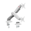 GAMEON Mechanical Spring Dual Monitor Arm For Gaming & Office Use (17" - 32") Flat & Curve Monitor Arm Upto 9 Kg-White