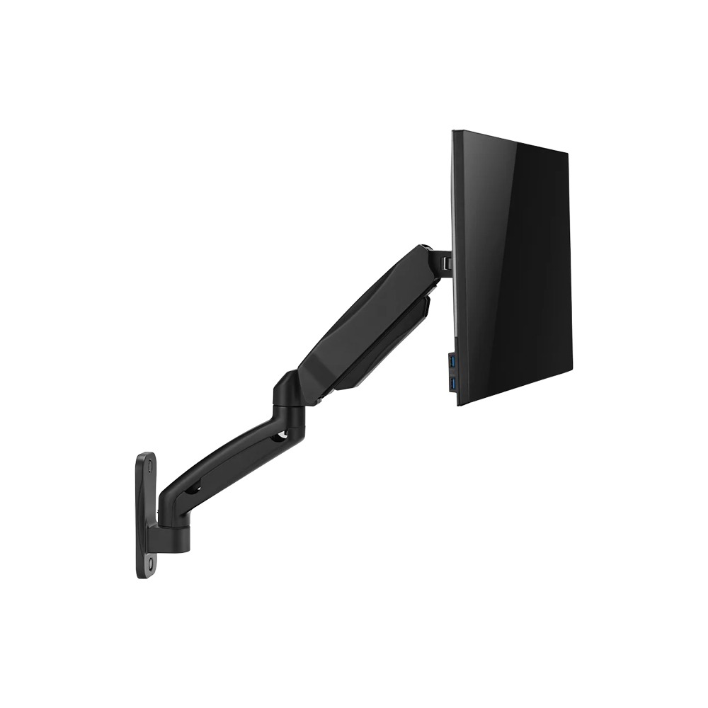 GAMEON Economy Spring-Assisted Wall Mounted Single Monitor Arm, Stand & Mount For Gaming & Office Use (17" - 32") Each Arm Up To 9 Kg-Black
