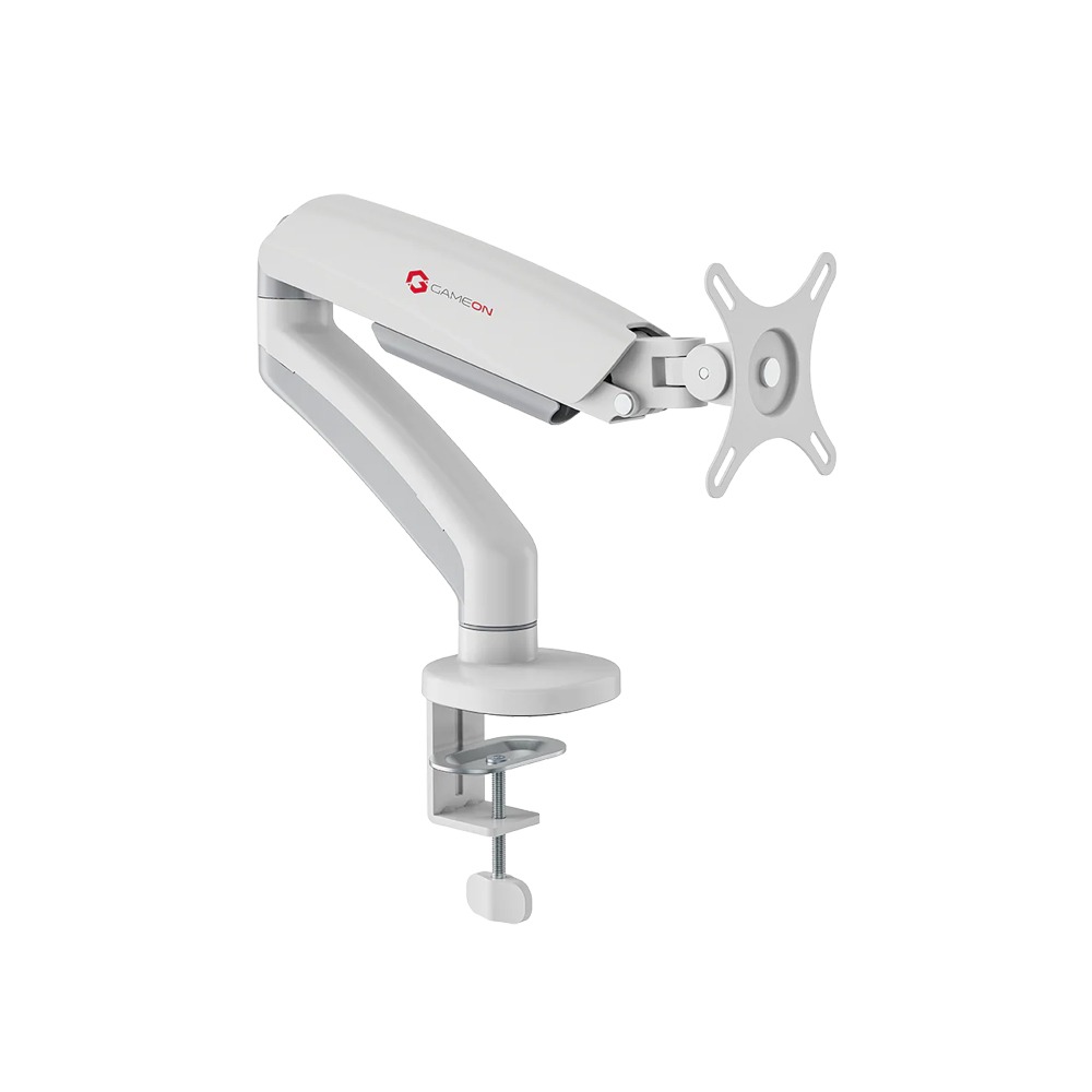 GAMEON Single Monitor Arm Stand And Mount For Gaming And Office Use (17" - 32") Each Arm Up To 9 KG - White
