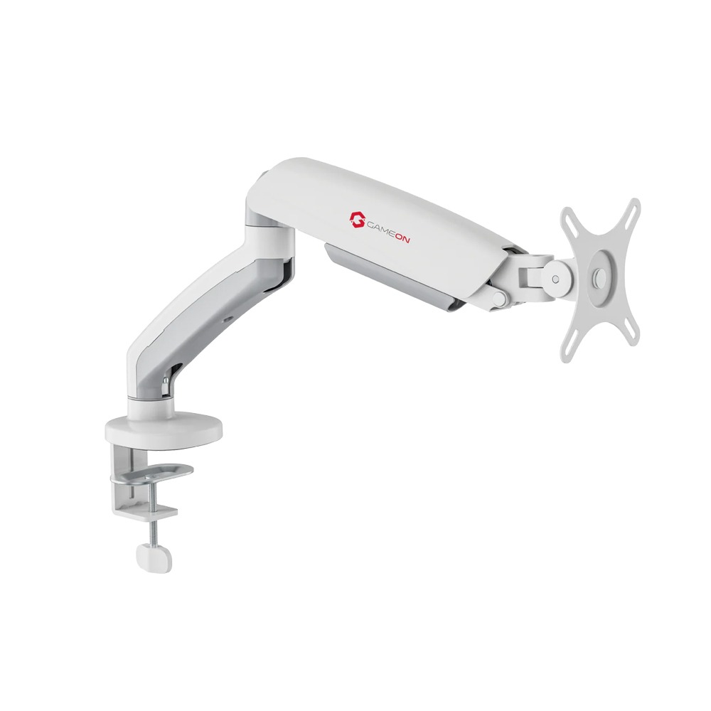 GAMEON Single Monitor Arm Stand And Mount For Gaming And Office Use (17" - 32") Each Arm Up To 9 KG - White