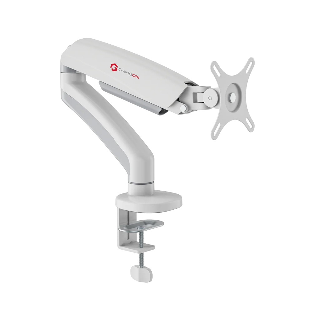 GAMEON Single Monitor Arm Stand And Mount For Gaming And Office Use (17" - 32") Each Arm Up To 9 KG - White