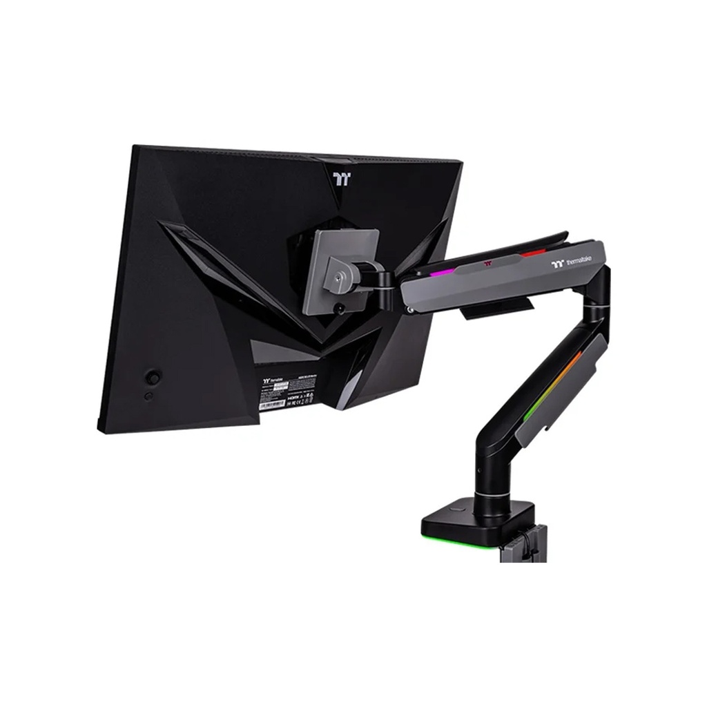 ThermalTake RGB Single Monitor Arm Gas Spring, Cable Management Screen Size (17" To 49")