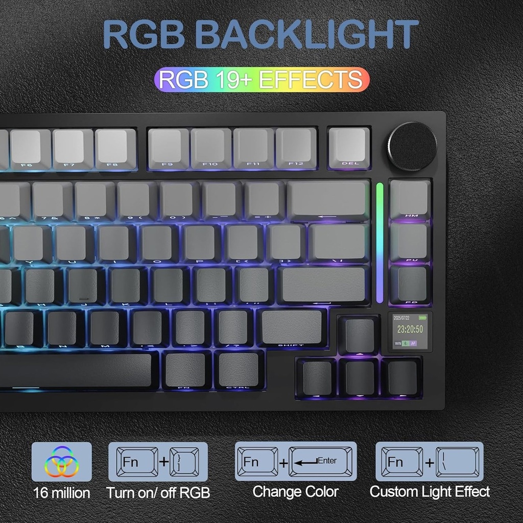Attack Shark X820 Ultra RGB Tri-Mode Mechanical Keyboard - Moon Light + Shark Switch