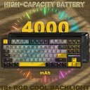 Attack Shark X87 RGB Wired+2.4G & BT Tri-Mode Switch Keybaord RGB backLit, Macro Programmable - Star Black + Strawberry Swtich