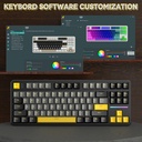 Attack Shark X87 RGB Wired+2.4G & BT Tri-Mode Switch Keybaord RGB backLit, Macro Programmable - Star Black + Strawberry Swtich