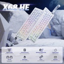 Attack Shark X68 HE Magnetic Swtich Keyboard 66Key Layout, PBT KeyCaps, RGB Light Effect For PC, Andriod, IOS, Mac - White Contour