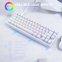 Attack Shark X68 HE Magnetic Swtich Keyboard 66Key Layout, PBT KeyCaps, RGB Light Effect For PC, Andriod, IOS, Mac - White Contour