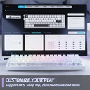 Attack Shark X68 HE Magnetic Swtich Keyboard 66Key Layout, PBT KeyCaps, RGB Light Effect For PC, Andriod, IOS, Mac - White Contour
