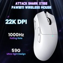Attack Shark Wired+2.4G & BT 5.2 Connection 800-22000DPI Adjustable - White