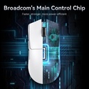 Attack Shark X11 Tri-Mode-Wired/2.4G/B, 22000 DPI, 5 Programmable Buttons With RGB Charging Dock - White