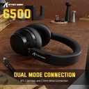 Attack Shark G500 Wireless And Bluetooth Gaming Headset, Active Noice Reduction - Black