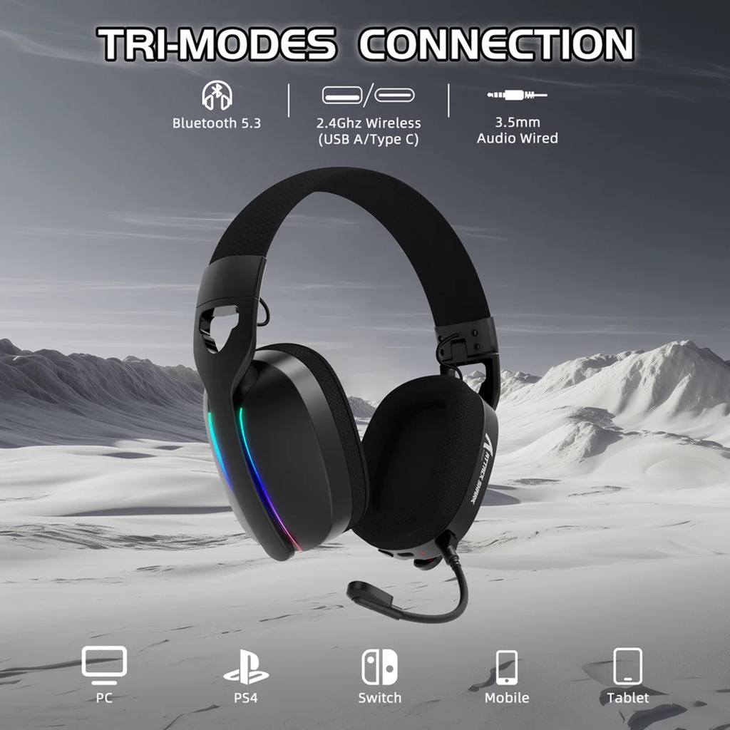 Attack Shark L90 Wired+2.4G & BT Tri-Mode Switching - Black