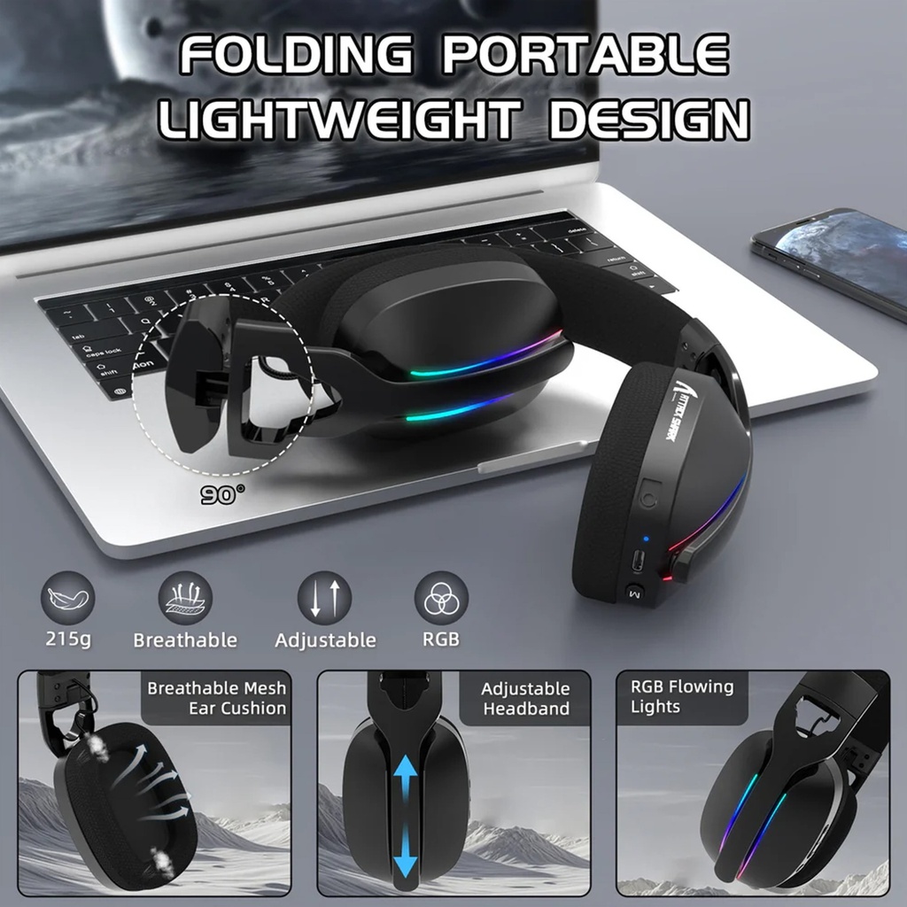 Attack Shark L90 Wired+2.4G & BT Tri-Mode Switching - Black