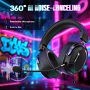Attack Shark L30 Pro Wired+2.4G & BT Tri-Mode Gaming Headset, Omnidirectional Microphone Call ENC Wireless Range Upto 10 Meter - Black