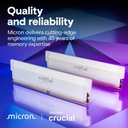 Crucial Pro 32GB (2x16GB) DDR5 6400MT/s CL38 Memory Kit - White