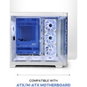 Tortox Curvo Mid Tower Two Panel Front & Left Side Tempered Glass Case with 7 ARGB Fans - White