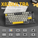 ATTACK SHARK X820 Ultra RGB Tri-Mode Mechanical keyboard PBT KeyCaps Starry black Gift Switch