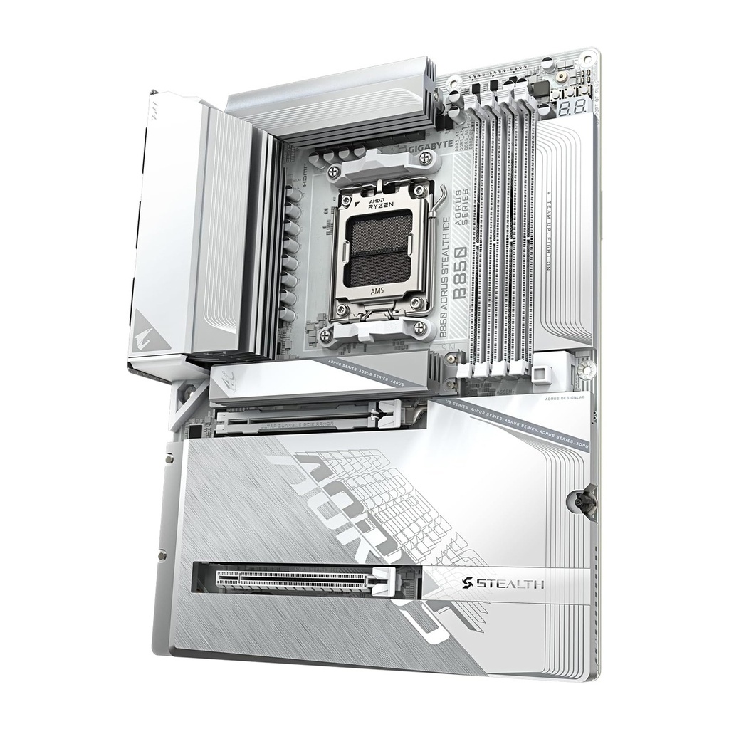 GigaByte AMD B850 AORUS STEALTH ICE DDR5 WI-FI7 MotherBoard - White
