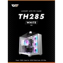 DarkFlash TH285 ATX Mid Tower Front Side & Left Side Tempered Glass Panel Case With RGB 4 Fans - White 2