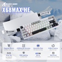 Attack Shark X68 Max Wired Megnatic Swtich 8000Hz Polling Rate, 0.0005mm RT - White Contour Line 2