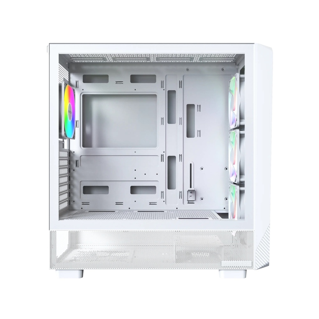 Montech X5 High Airflow ATX Mid-Tower PC Case With 4 ARGB Fans - White