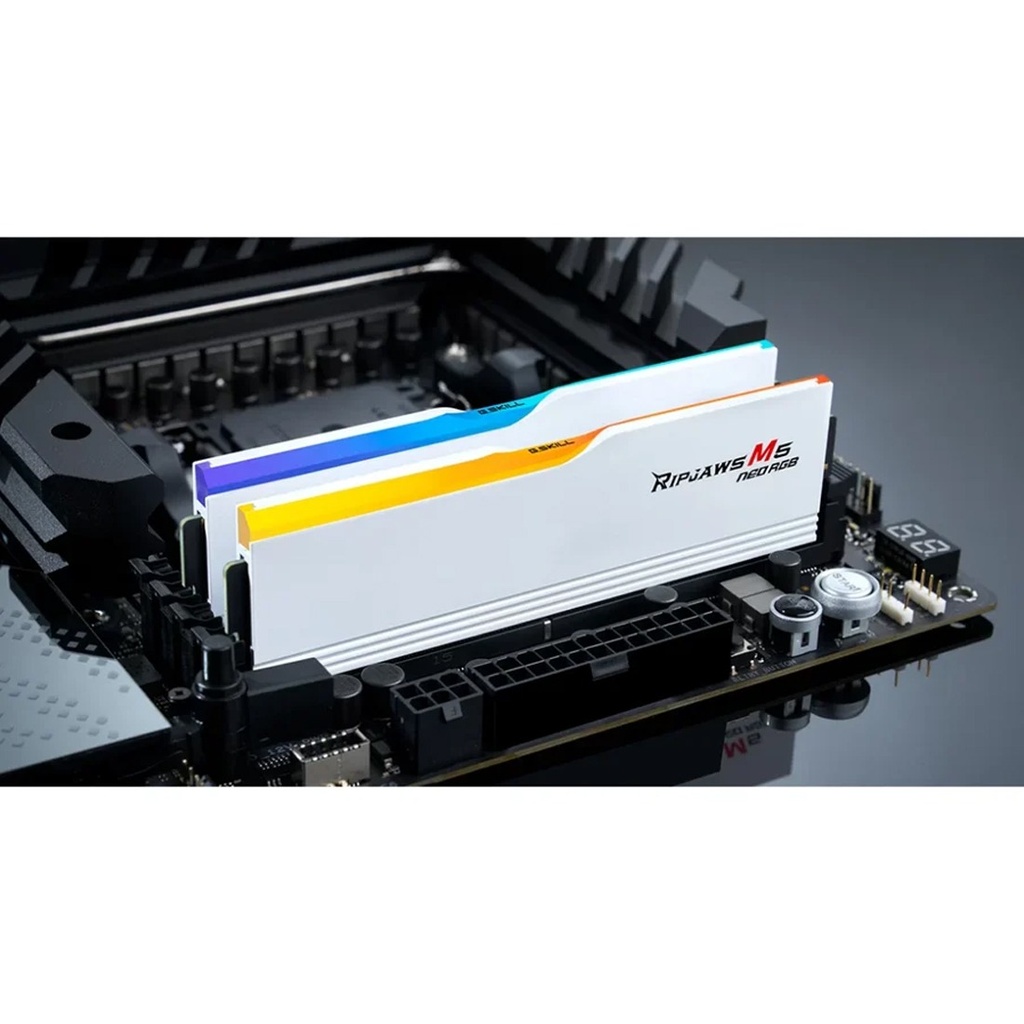 G.SKILL Ripjaws M5 Neo RGB Series ( Intel XMP & AMD EXPO) DDR5 RAM 64GB (2x32GB) 6000MT/s CL36 Desktop Memory Kit - White