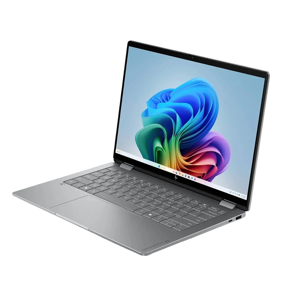 HP OmniBook X Flip 2-in-114-KB0023DX Laptop, Intel Core Ultra 7-355 Processor, 16GB RAM, 1TB SSD, Integrated Intel Graphics, 14" 2K OLED Touch Screen, Backlit Keyboard, Windows 11 Home - Meteor Silver